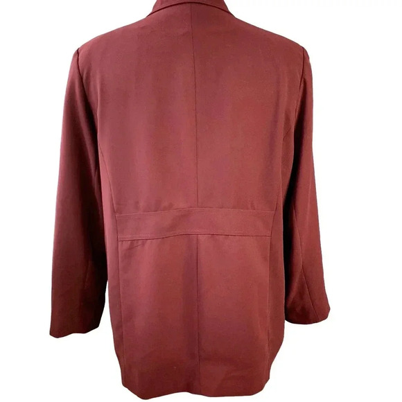 Maggie Barnes Vintage Long Sleeve Button Down Shirt Jacket Size 20W Burgundy - Picture 2 of 16